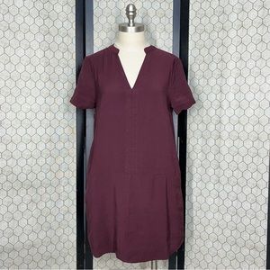 Lulus Siesta Plum Purple Short Sleeve Shift Dress